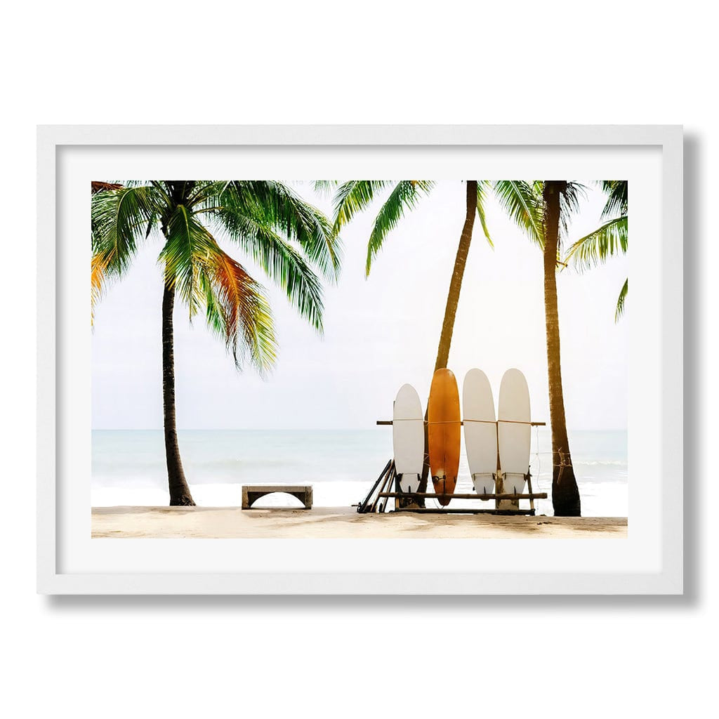 Surfboards and Palms Wall Art Print from our Australian Made Framed Wall Art, Prints & Posters collection by Profile Products Australia