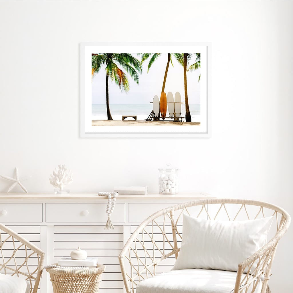 Surfboards and Palms Wall Art Print from our Australian Made Framed Wall Art, Prints & Posters collection by Profile Products Australia