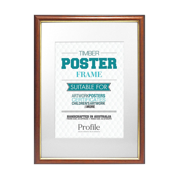 Traditional Walnut Gold Certificate Frame from our Australian Made Picture Frames collection by Profile Products Australia