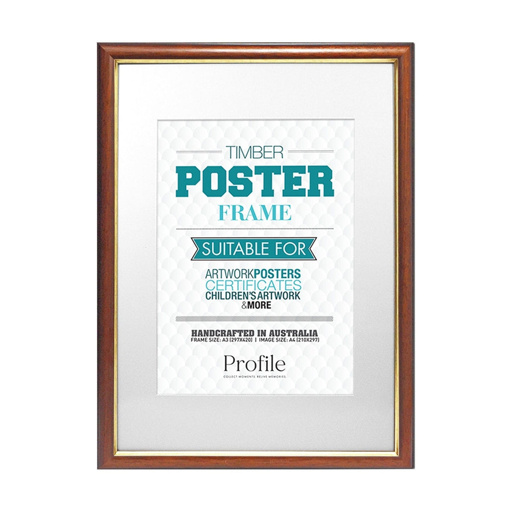 Traditional Walnut Gold Certificate Frame from our Australian Made Picture Frames collection by Profile Products Australia