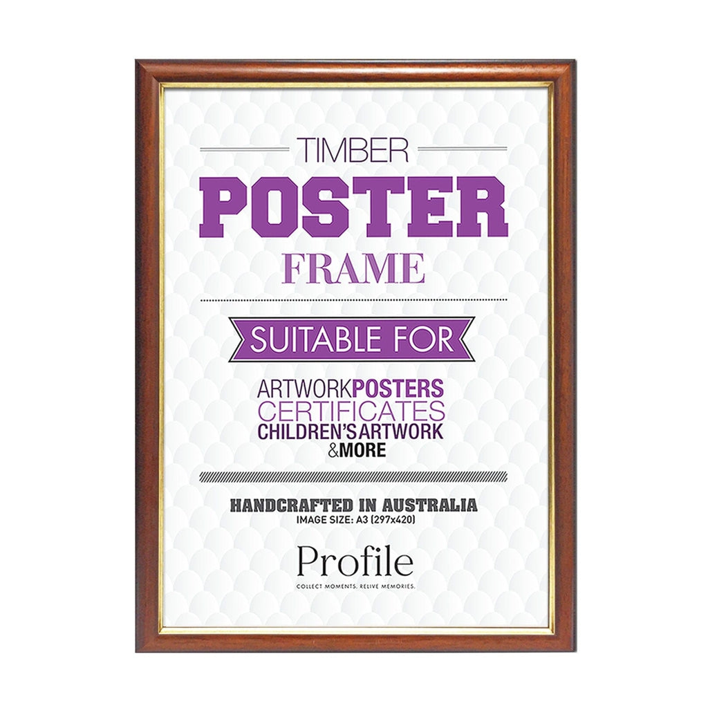 Traditional Walnut Gold Certificate Frame from our Australian Made Picture Frames collection by Profile Products Australia