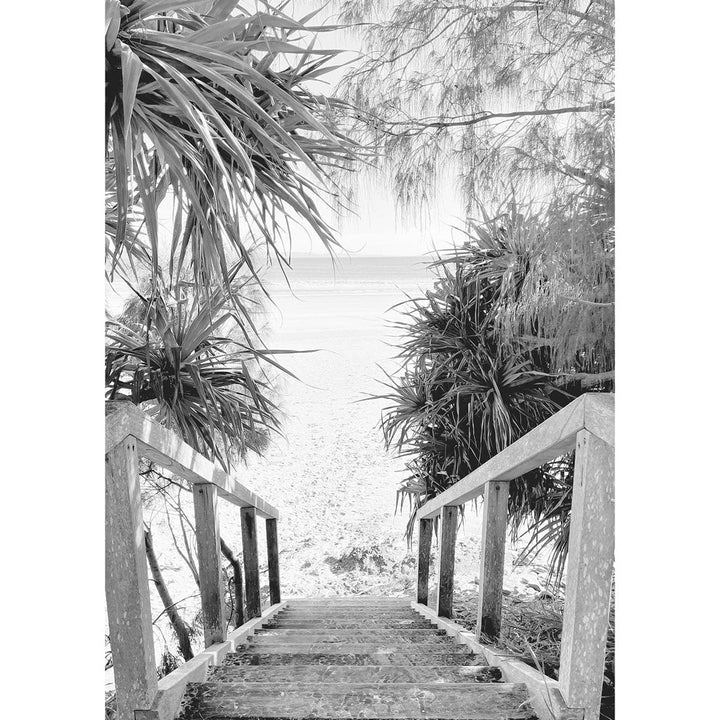 Wategos Beach Stairs B&W Wall Art Print from our Australian Made Framed Wall Art, Prints & Posters collection by Profile Products Australia