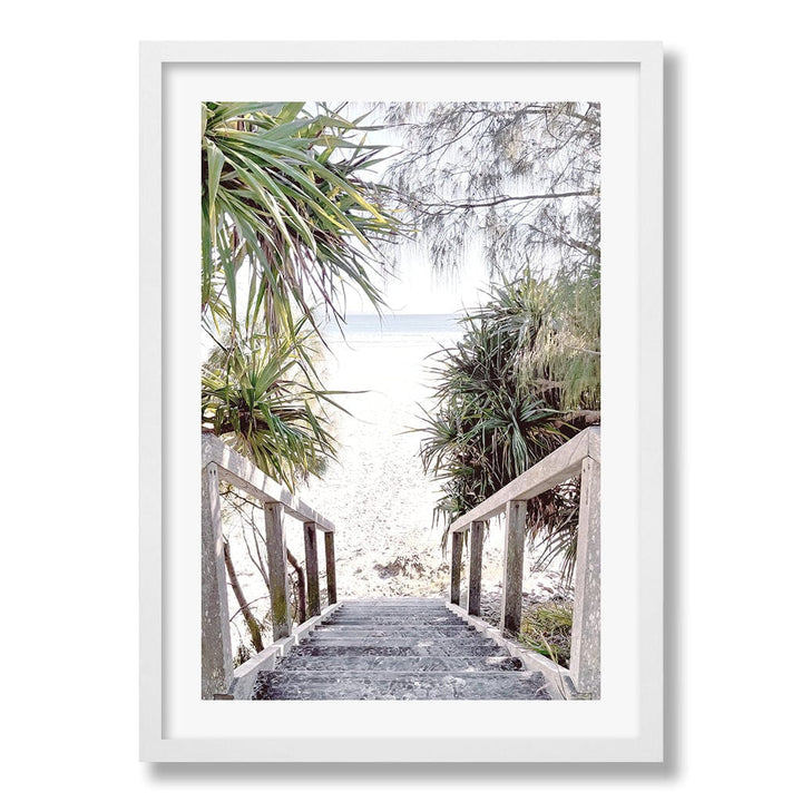 Wategos Beach Stairs Wall Art Print from our Australian Made Framed Wall Art, Prints & Posters collection by Profile Products Australia