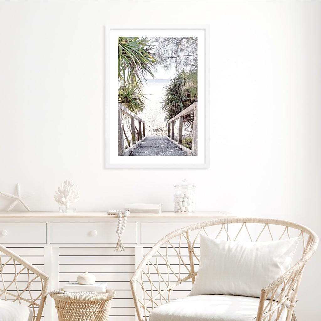 Wategos Beach Stairs Wall Art Print from our Australian Made Framed Wall Art, Prints & Posters collection by Profile Products Australia