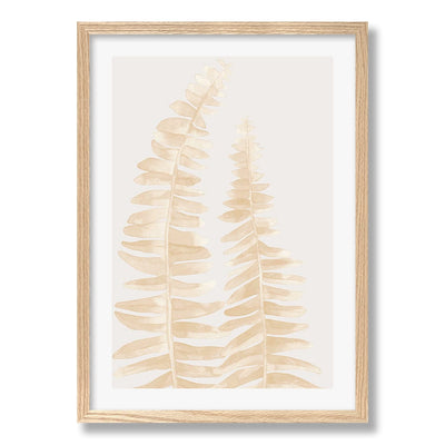 Watercolour Fern Leaves Beige Wall Art Print from our Australian Made Framed Wall Art, Prints & Posters collection by Profile Products Australia