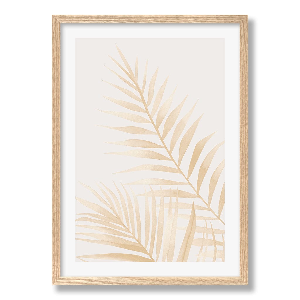 Watercolour Palm Leaves Beige Wall Art Print from our Australian Made Framed Wall Art, Prints & Posters collection by Profile Products Australia