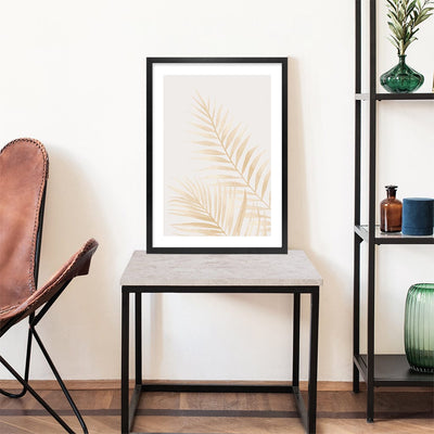 Watercolour Palm Leaves Beige Wall Art Print from our Australian Made Framed Wall Art, Prints & Posters collection by Profile Products Australia