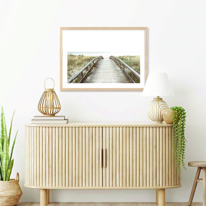 Wooden Beach Path Wall Art Print from our Australian Made Framed Wall Art, Prints & Posters collection by Profile Products Australia